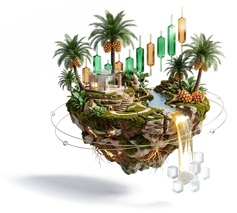 FCPO Floating Palm & Chart Island Diorama
